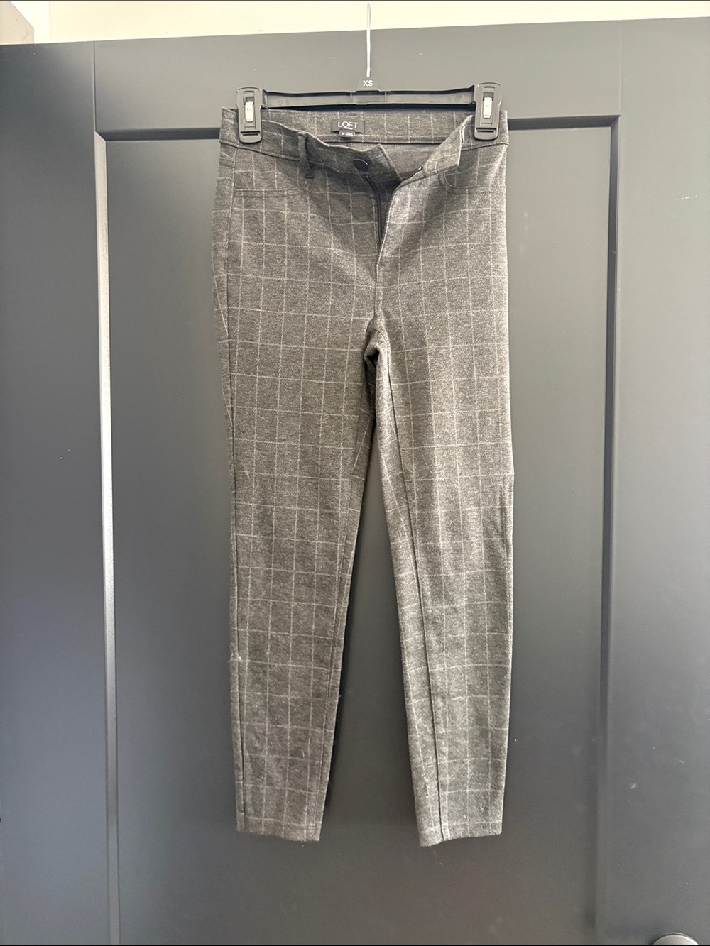 LOFT women’s Charcoal Windowpane Dress Pants
